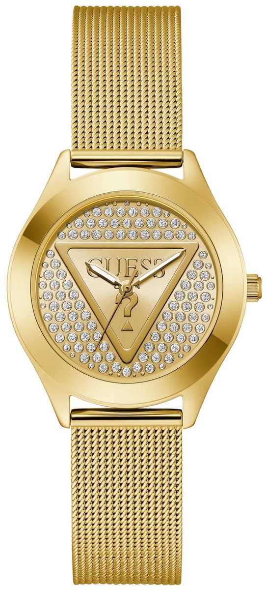 Guess Glitz Plaque GW0835L2 Horloge - Staal - Goudkleurig - Ø 34 mm