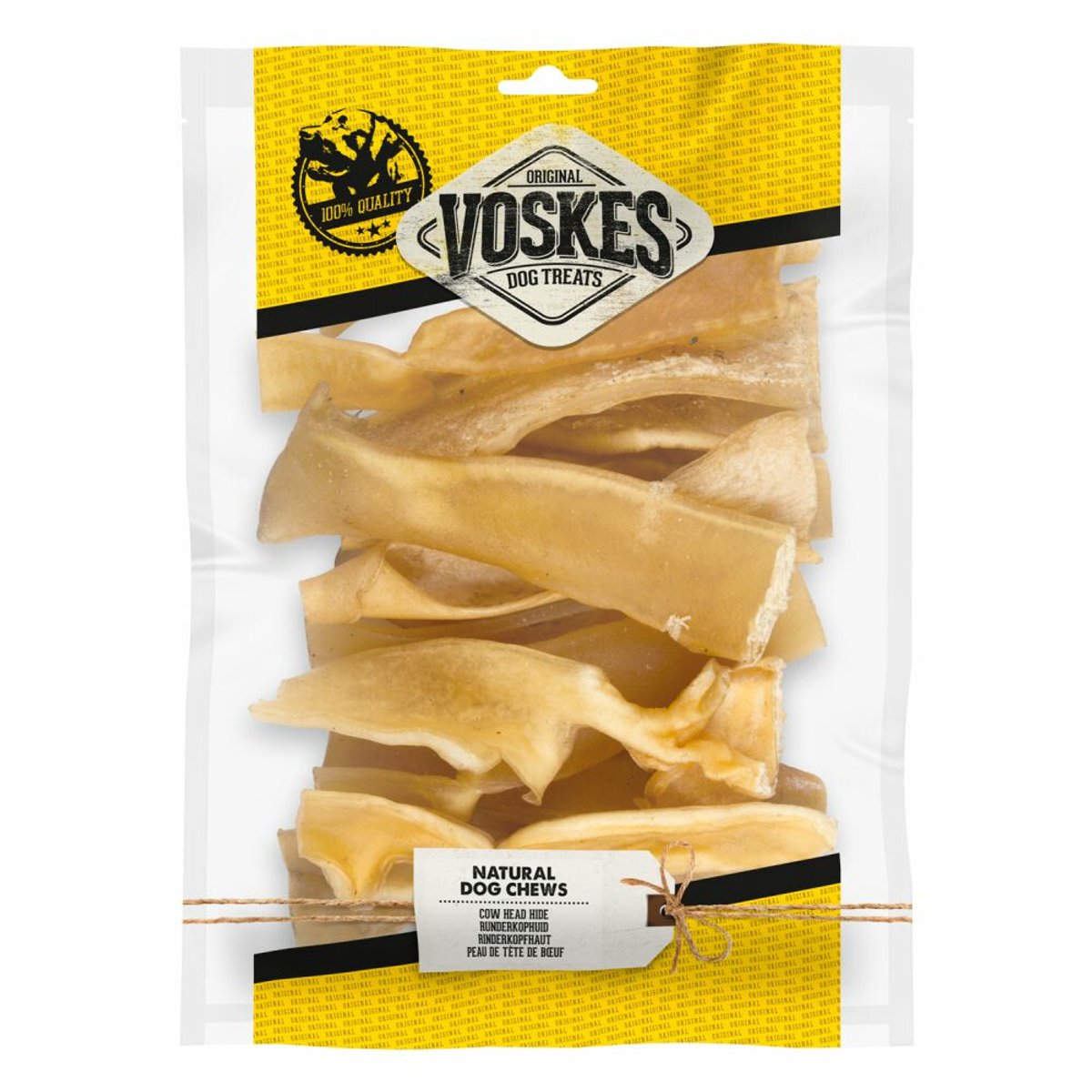 Voskes Hondensnacks Runderkophuid Stukken - 8 x 500 gr - Voordeelverpakking