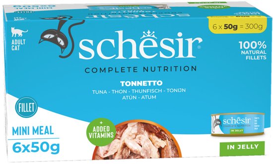 Schesir Kattenvoer Tonijn - 8 x 6 x 50 gr - Voordeelverpakking