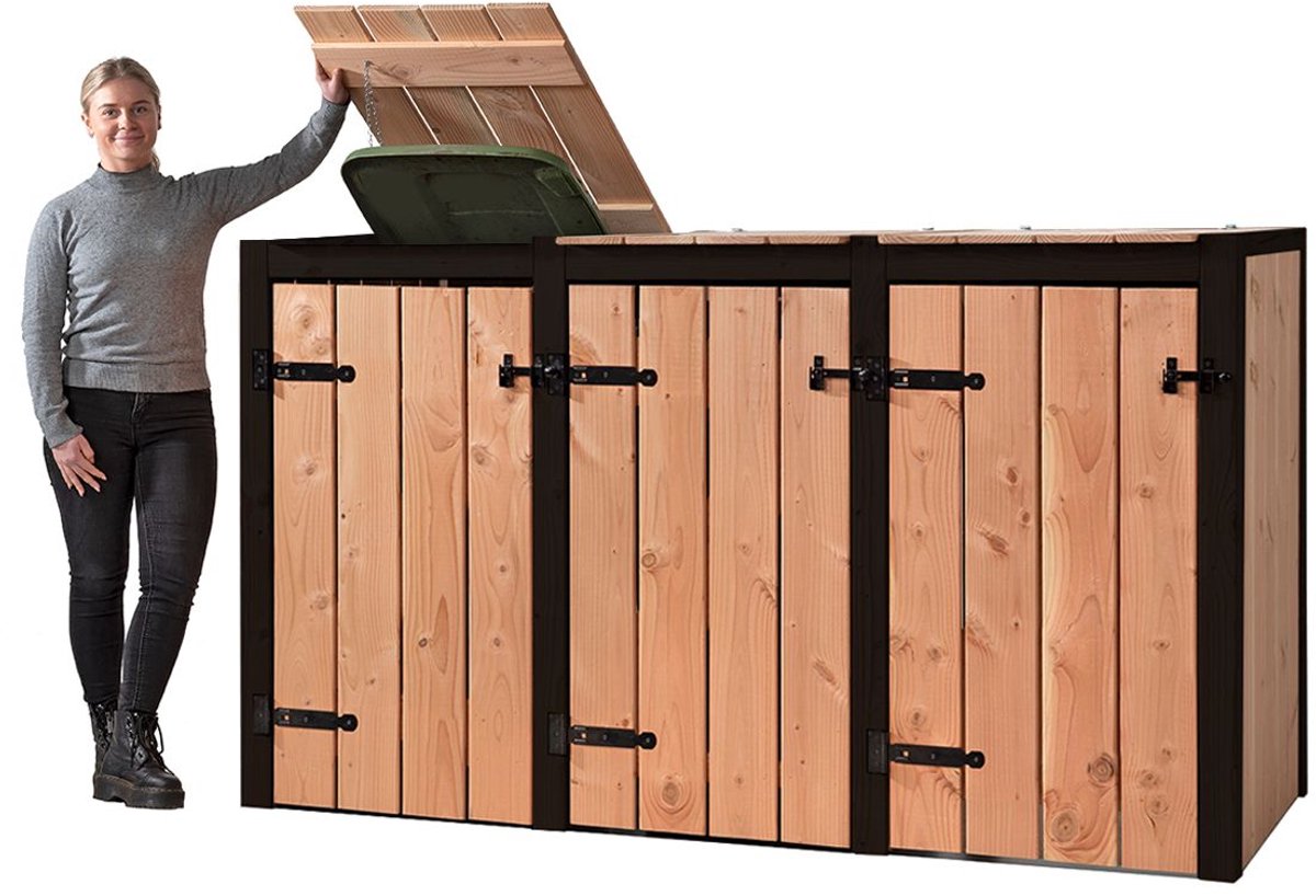 Kliko Ombouw Laura Douglas hout voor 3 containers