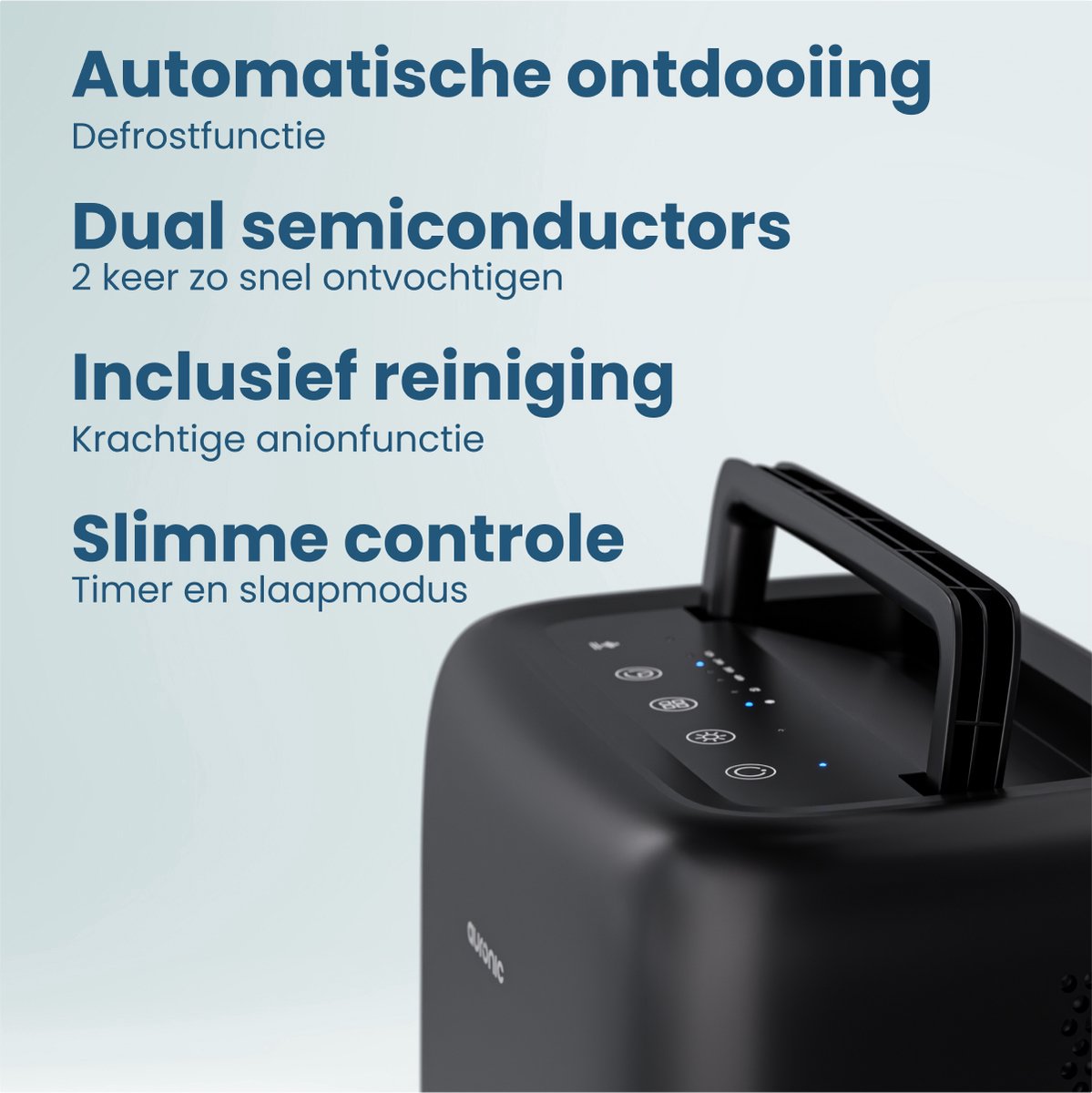 Auronic Luchtontvochtiger - Ontvochtigt 500ml Per Dag - Zwart thumbnail 3