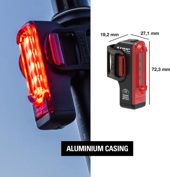 Lezyne Lite Drive StVZO Pro 115/Strip StVZO - USB Oplaadbare fietslampen - Fietsverlichting LED - Fietslicht Voor en Achter - 3 Standen - Zwart — afbeelding 2