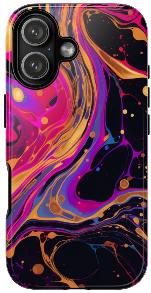 Psychedelisch Neon Marmerpatroon – Telefoonhoesje Geschikt voor iPhone 17