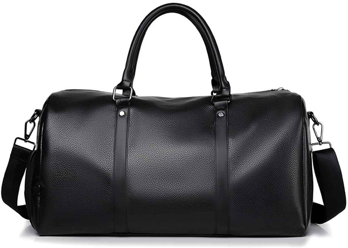 Travel bag dry & wet separation sport yoga bag independent shoe bag large volume fitness bag, zwart