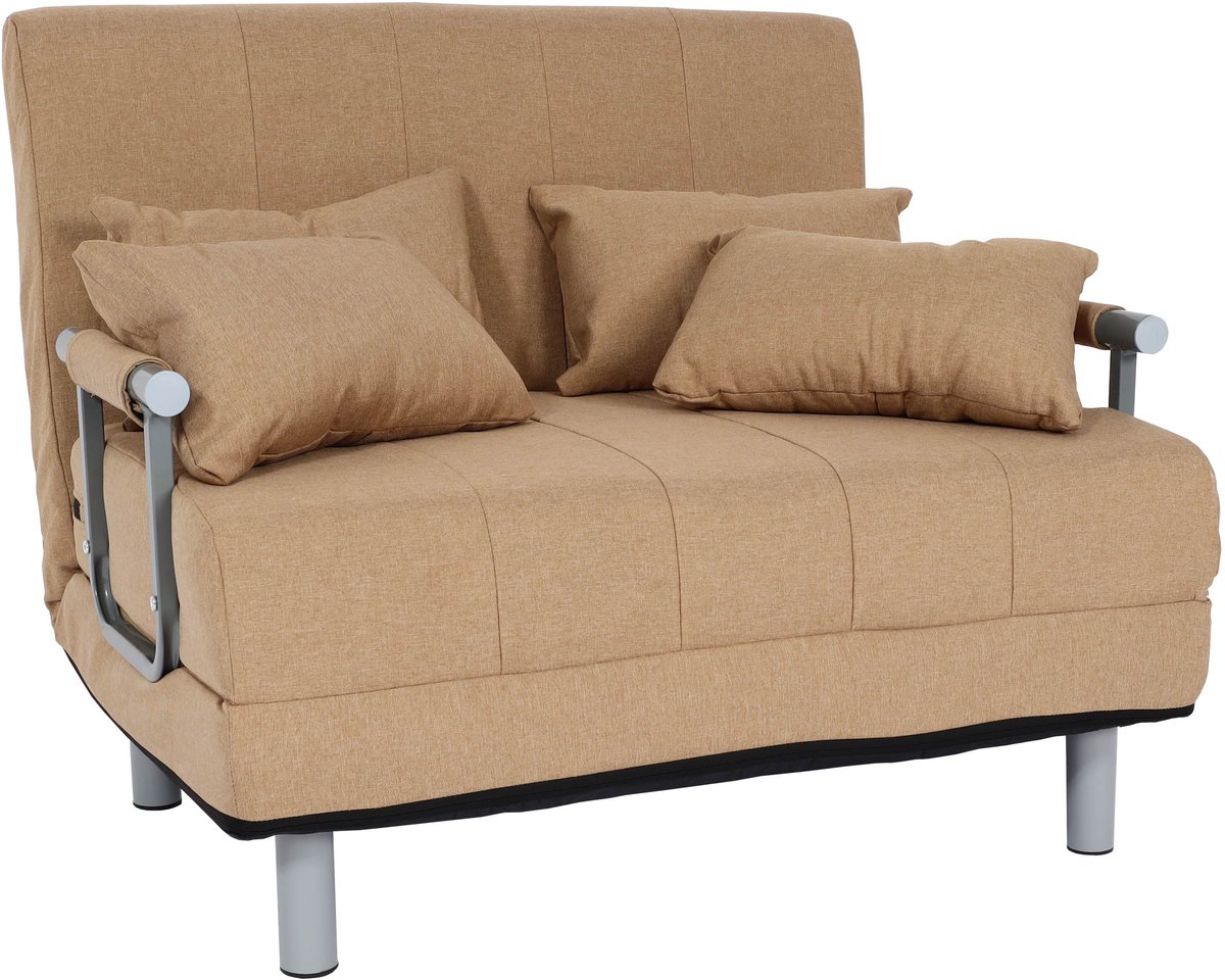 Fauteuilbed MCW-K29, inklapbare fauteuil slaapbank logeerbed, ligvlak 186x97cm stof (270g/m²) ~ crème-beige