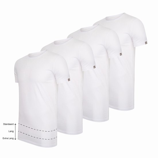 Cappuccino Italia - Lot de 4 T-shirts Tee SS pour hommes - Wit - Taille XL