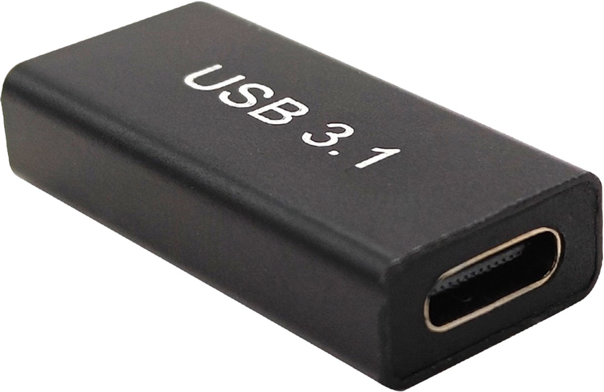 USB Koppelstuk - USB-A (v) naar USB-C (v) - USB 3.1- 5GBps - Zwart