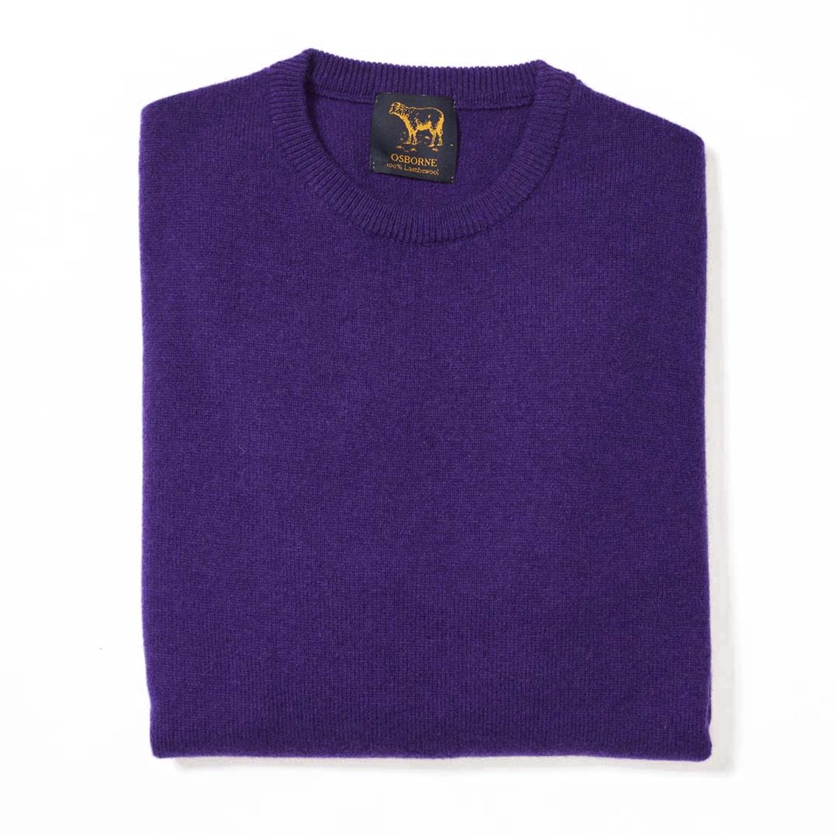Osborne Knitwear Trui met ronde hals - Sweater heren in Lamswol - Pullover Heren - Violetta - L