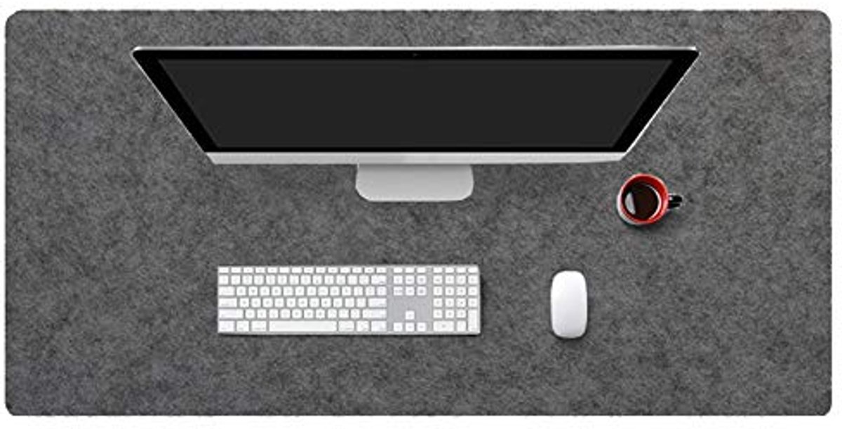 Grote Antislip Gaming Muismat - Vilt Bureau Pad - 60x40 cm - Donkergrijs