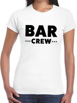 Bar crew / personeel tekst t-shirt wit dames L