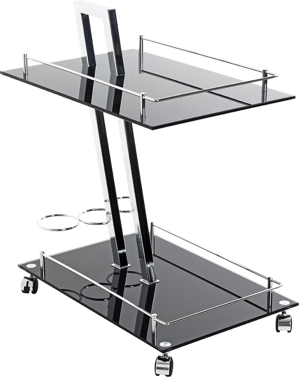 Keukentrolley Kato - 60x40x72 cm - Veiligheidsglas/zwart