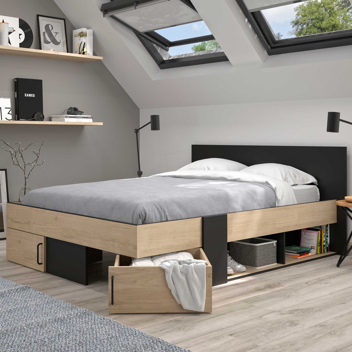 Lit avec Rangements 160x200 cm - Swive