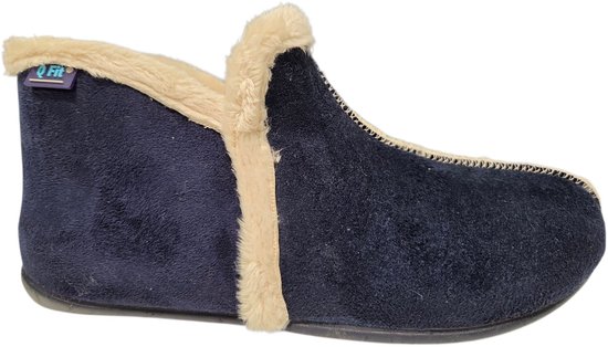 Pantoufles femmes fermées pour femmes Q Fit Granada en daim bleu - Blauw - 38