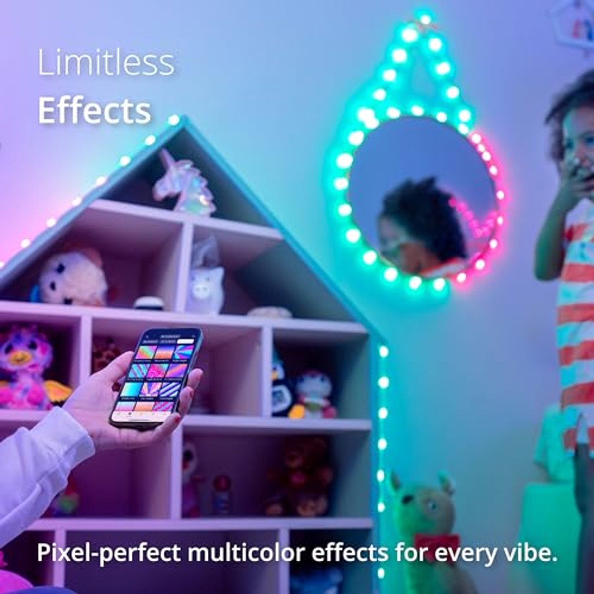 Twinkly Strings USB-C Heart 100 LED, LED Lichtsnoer in Hartvorm, LED Lichtsnoer RGB, Compatibel met Alexa, Google Home, LED Verlichting, USB-C Voeding, Transparant Snoer, 6m – foto 3