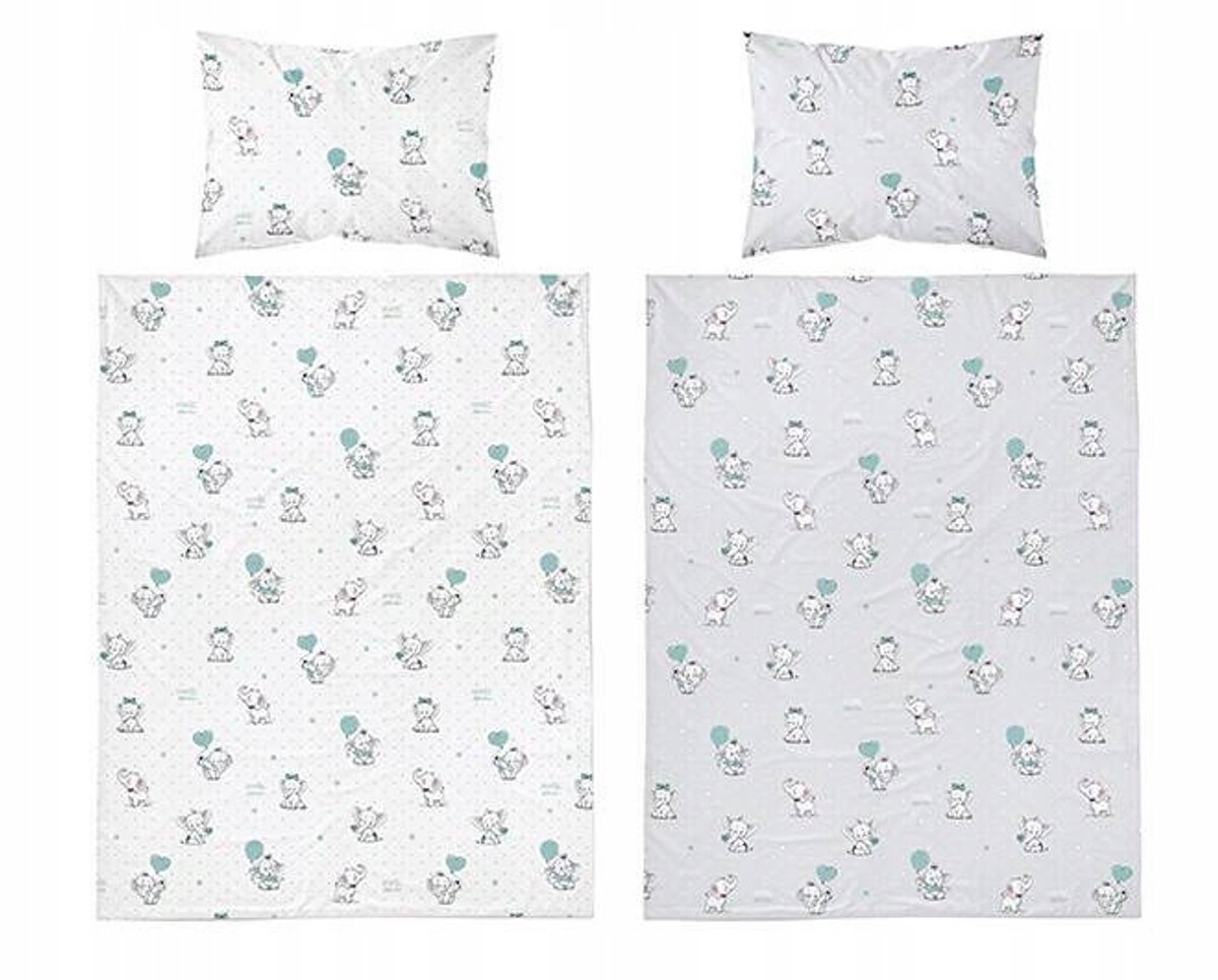 Kinderledikant set 90x120 cm, 100% katoen, olifantjes