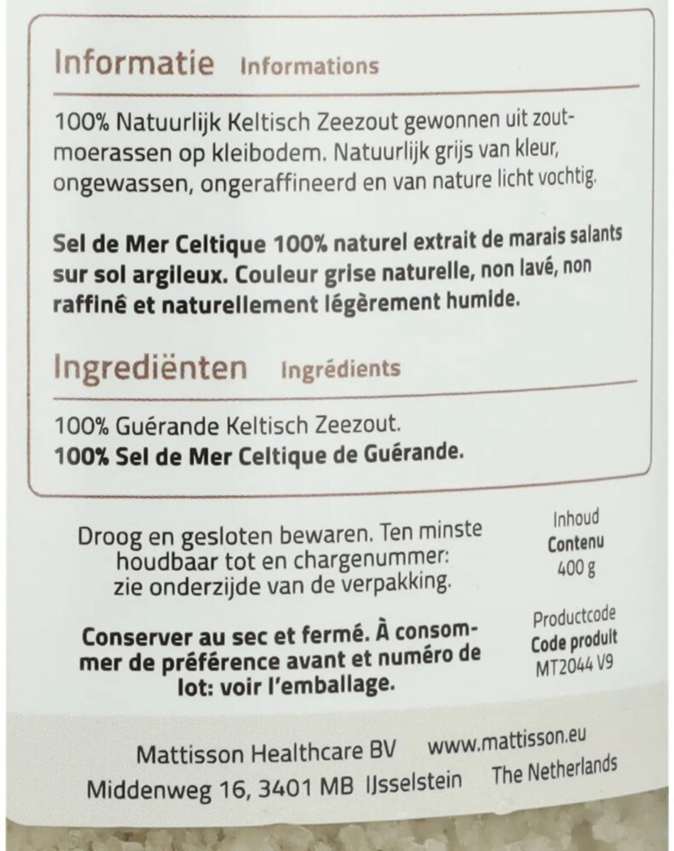 Mattisson Keltisch Zeezout Grof - 3 x 400 gr - Voordeelverpakking