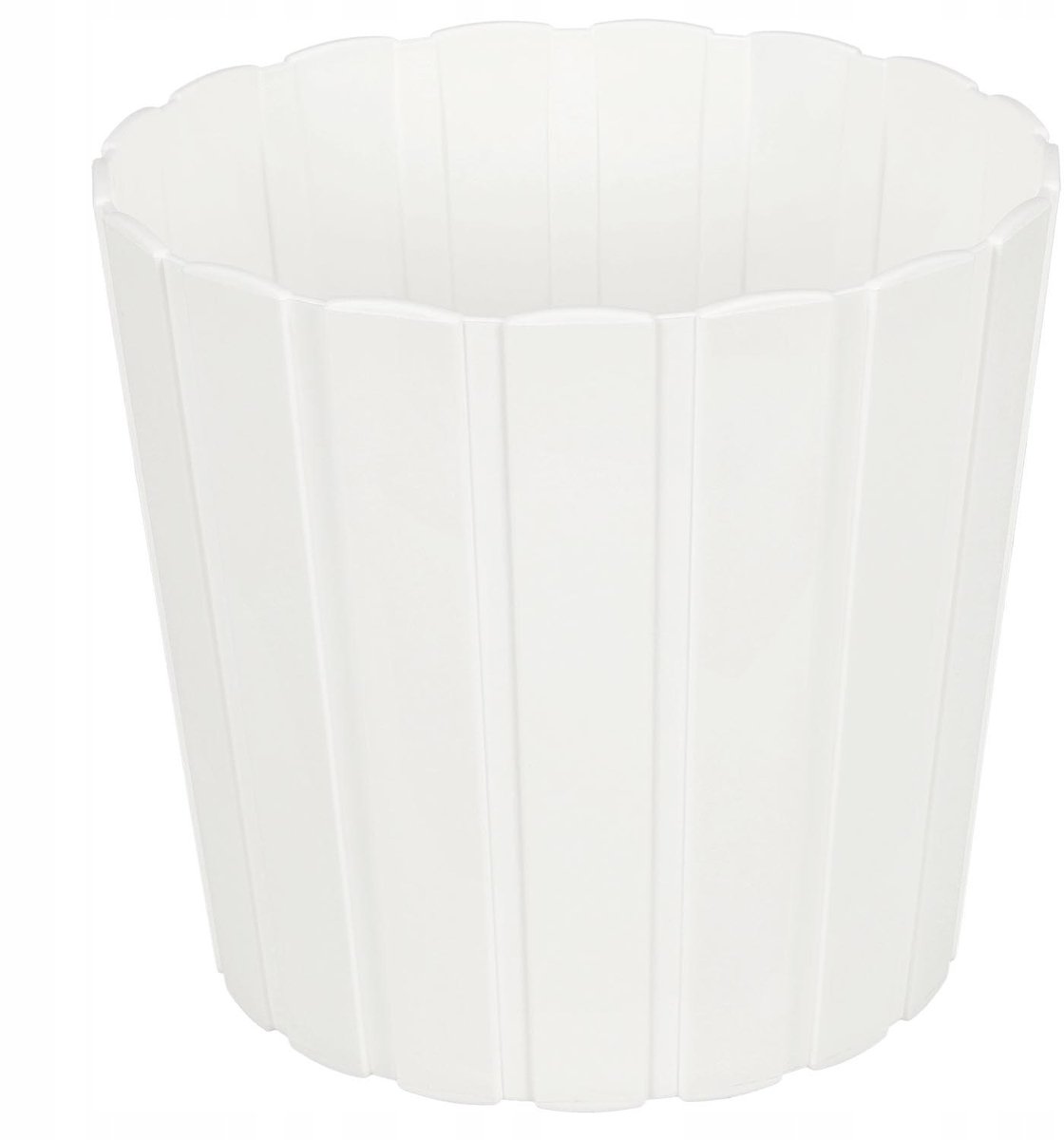 Witte Kunststof Bloempot voor Balkon & Terras - 23.9 x 21.5 cm