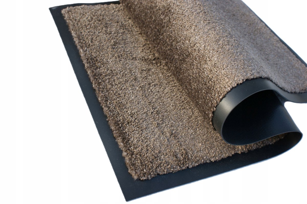 Merkloos Merkloze Deurmat 58x90 cm - Absorberend en Antislip - Donkerbruin