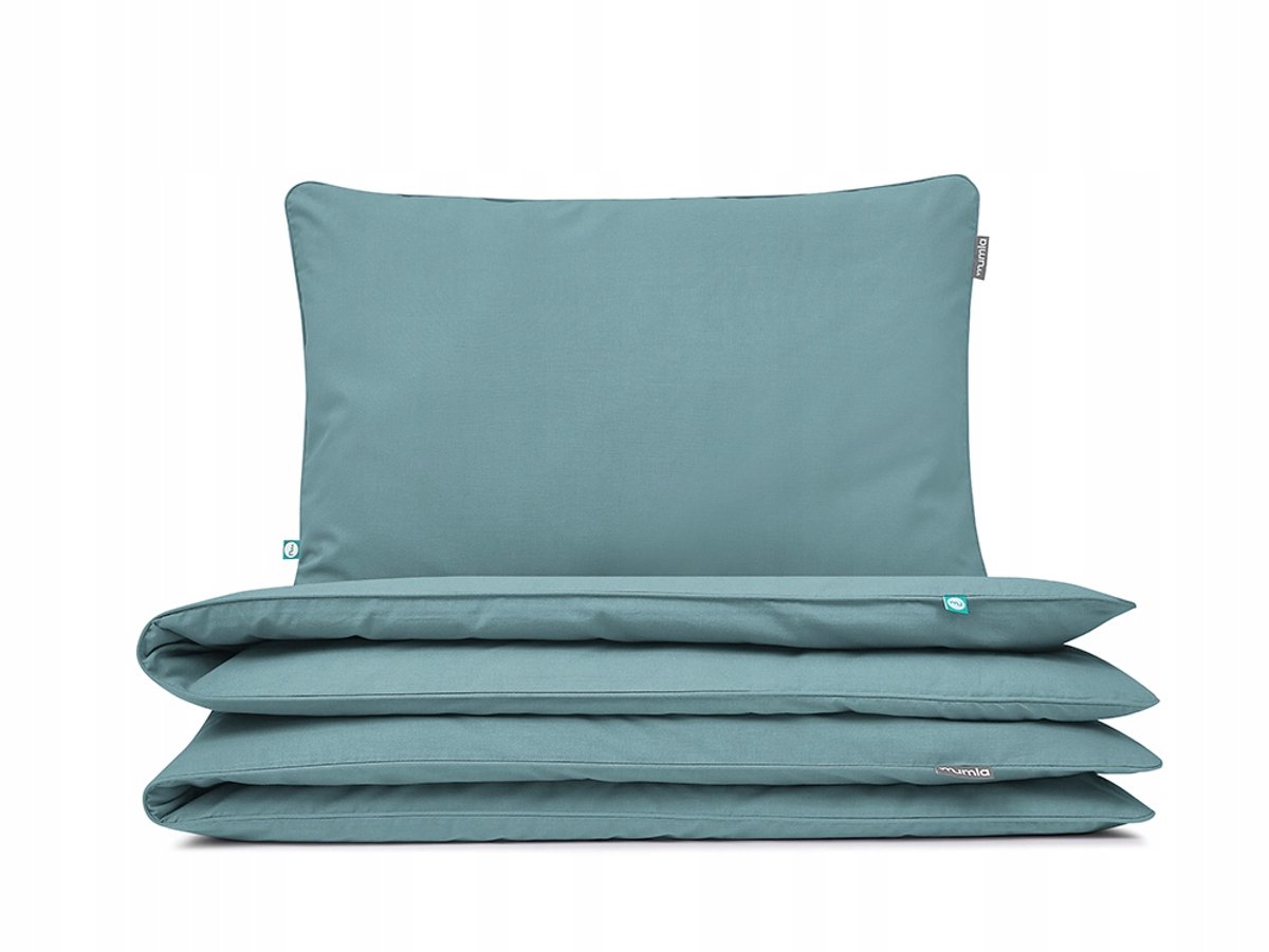 Basic saliegroen dekbedovertrekset 140x200 cm + 1x 60x50 cm