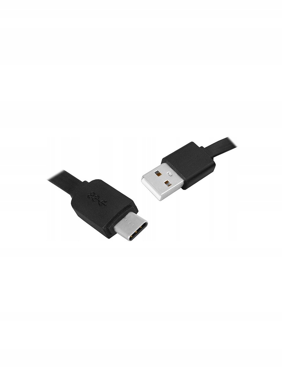 USB-C Kabel 1m Plat Zwart - Laden & Data