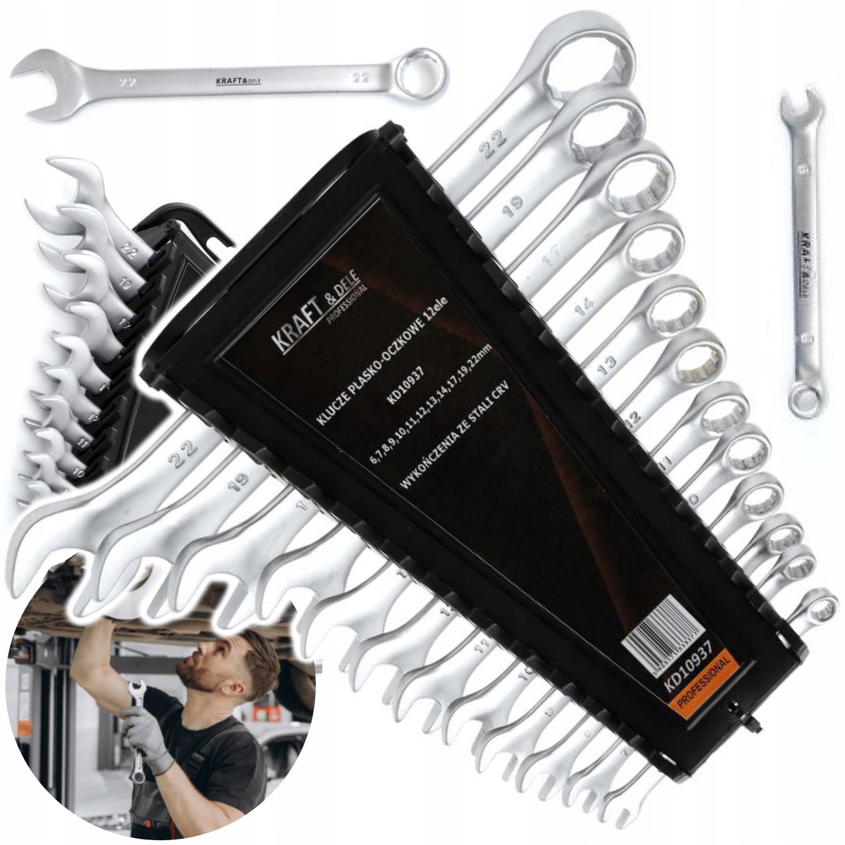 Merkloos Ringsleutelset CR-V 12-delig, 6-22 mm