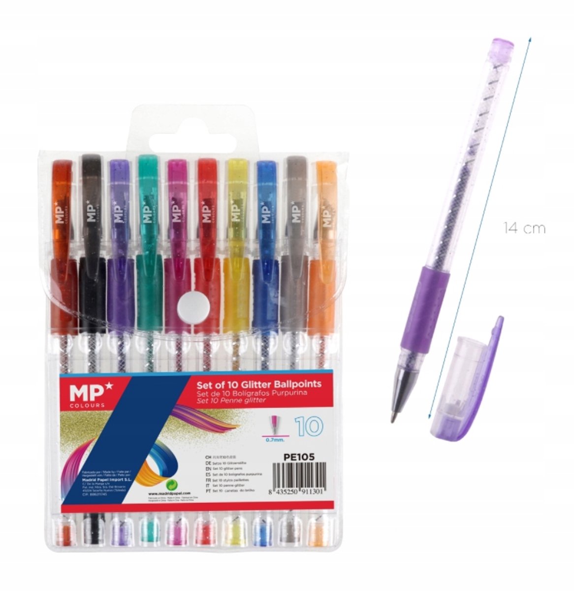 Glitter Pennen Set - 10 Levendige Kleuren voor Creatieve Projecten
