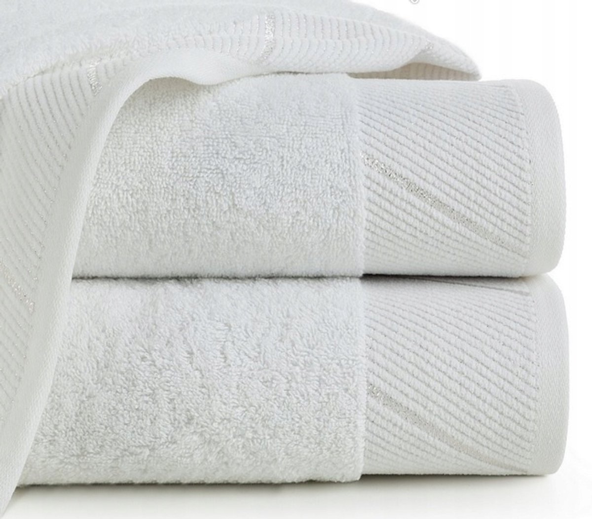 Luxe Katoenen Badhanddoek Evita 70x140 cm - Zilveren Draad