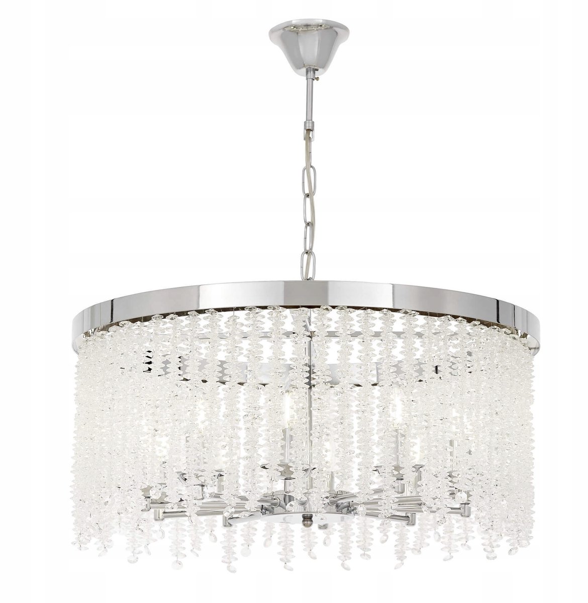 Lumina Deco Balmena Kroonluchter Hanglamp Chroom Kristal 60cm E14