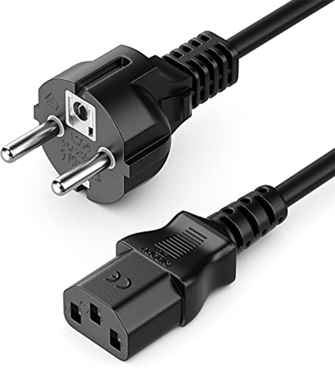Image of 15m Voedingskabel Stroomkabel Type F naar IEC Koppeling C13 voor PC Monitor Printer Projector - Zwart