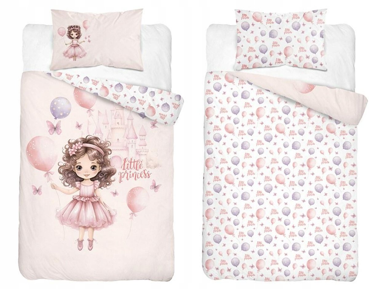 Kinderbedlinnen 90x120cm - Kleine Prinses Roze Katoen