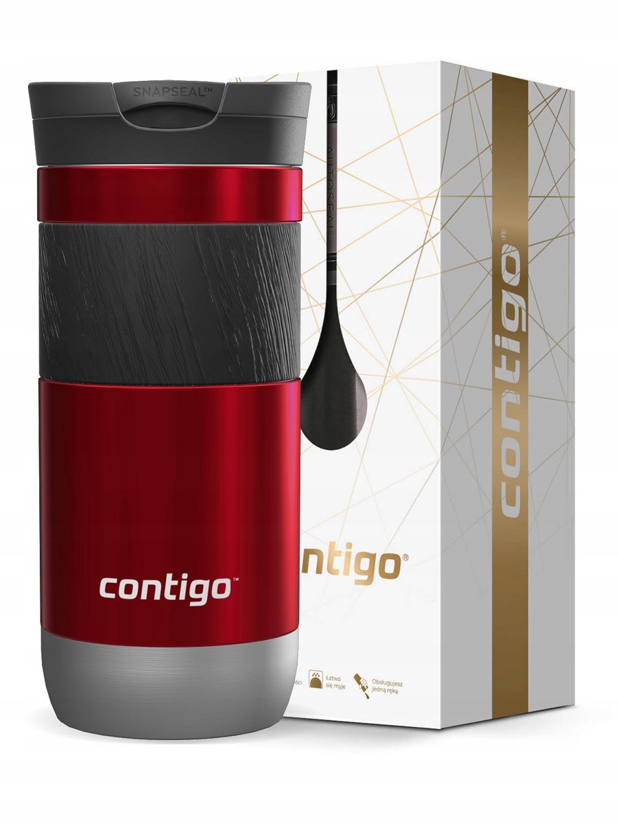 Contigo Byron 2.0 Thermosbeker 470ml - Rood, Inclusief Cadeaubox