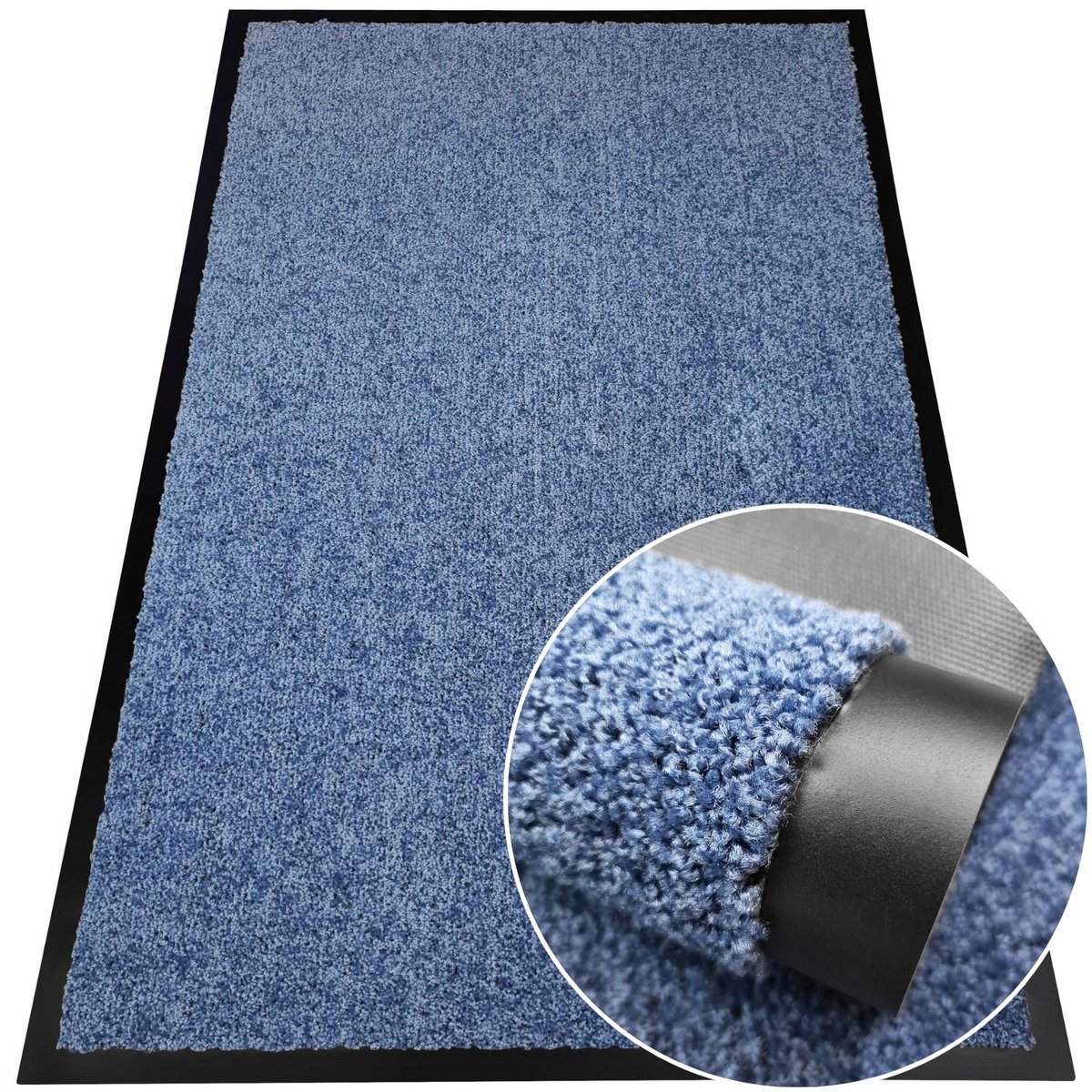 Elegante deurmat 80x120 cm, rubber, blauw