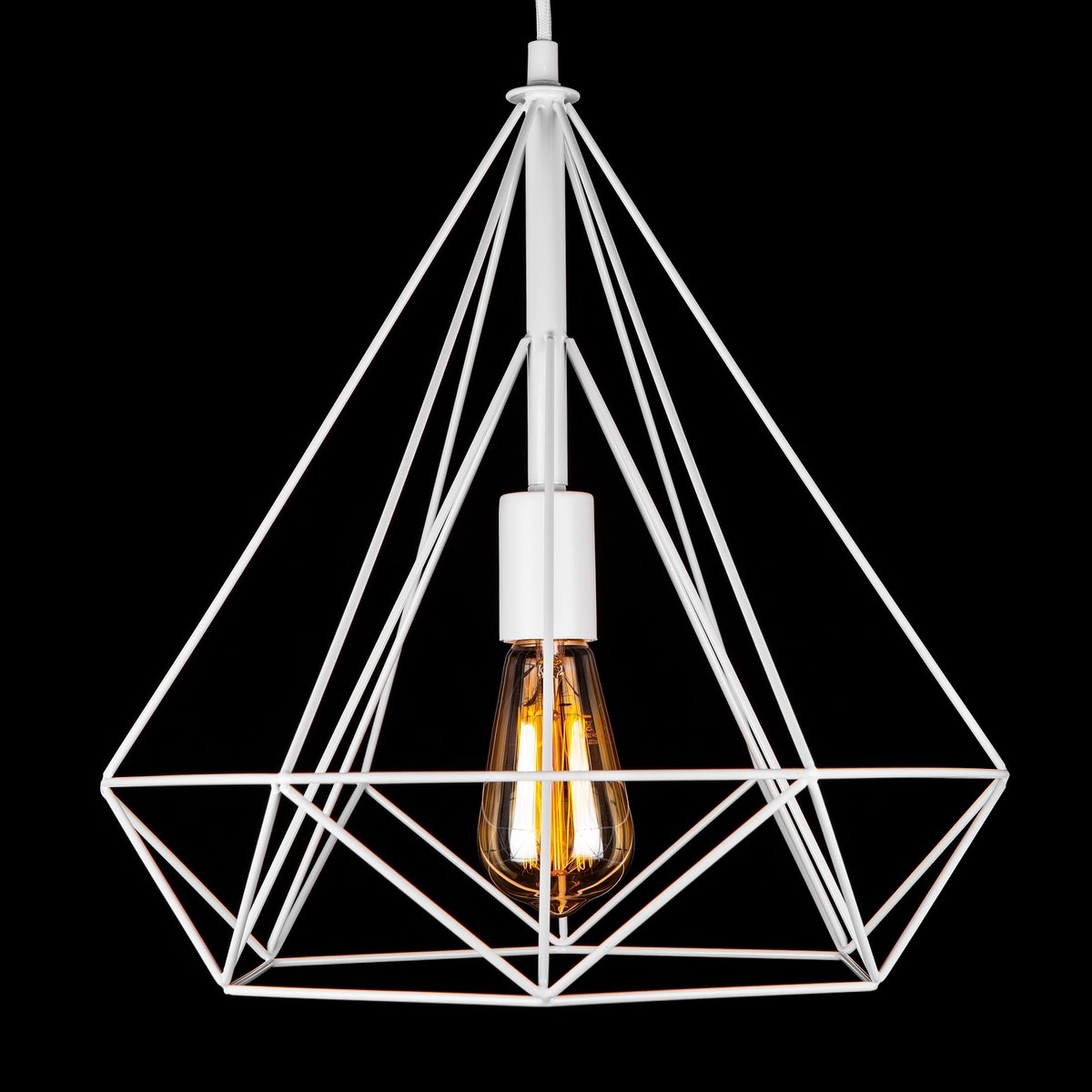 Grote Witte Metalen Hanglamp GEO - Stijlvol Ajour Design
