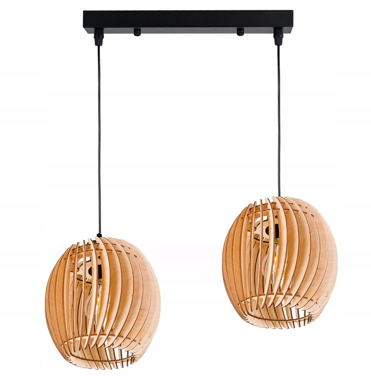 Houten Hanglamp E27 - Retro Stijl - 2 lichtpunten