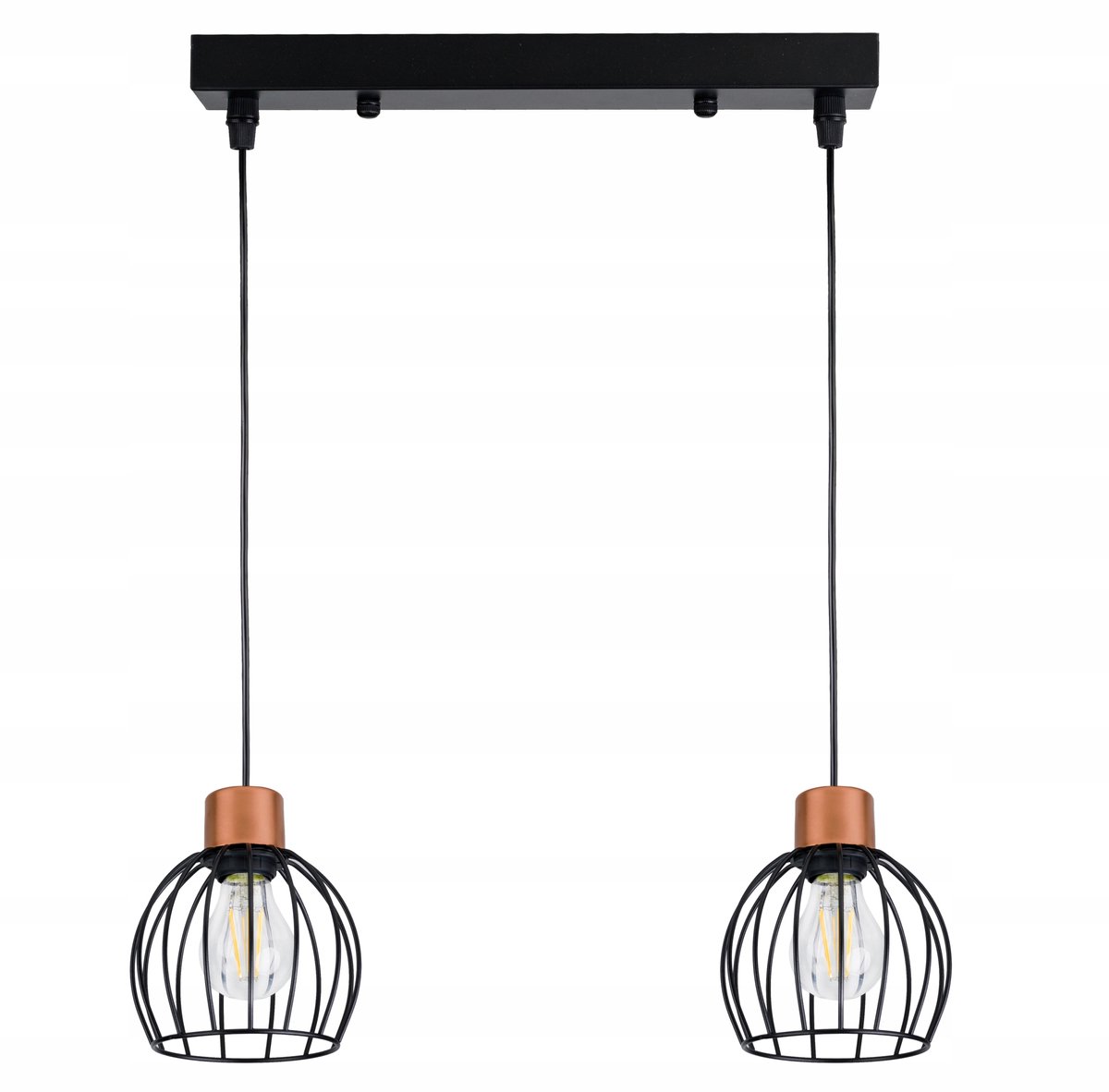 Hanglamp Loft Metala Drad Kula E27 2-lichts Zwart