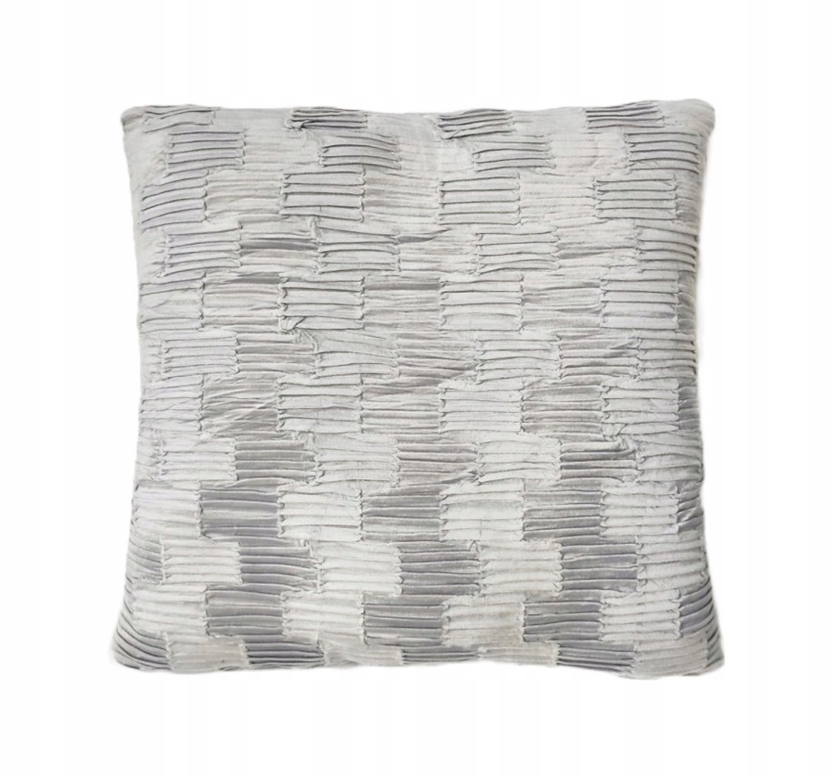 Grijze Geplooide Sierkussenhoes 45x45 cm - Zacht Fluweel
