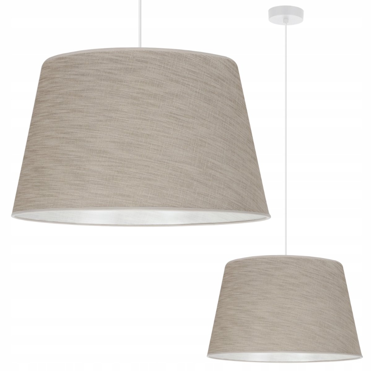 Beige Boho Hanglamp met Linnen Kaap - Grote Woonkamer of Slaapkamerlamp