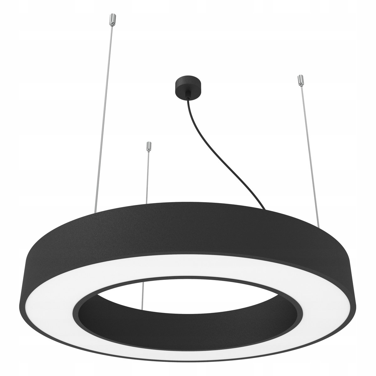 Moderne LED plafondlamp 30W Zwart 60cm - hangend cantoorlicht