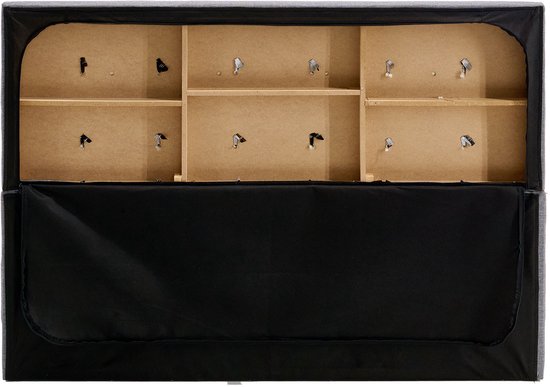 Lit capitonné Homestyle4u - 120 x 200 cm - avec espace de rangement - Grijs