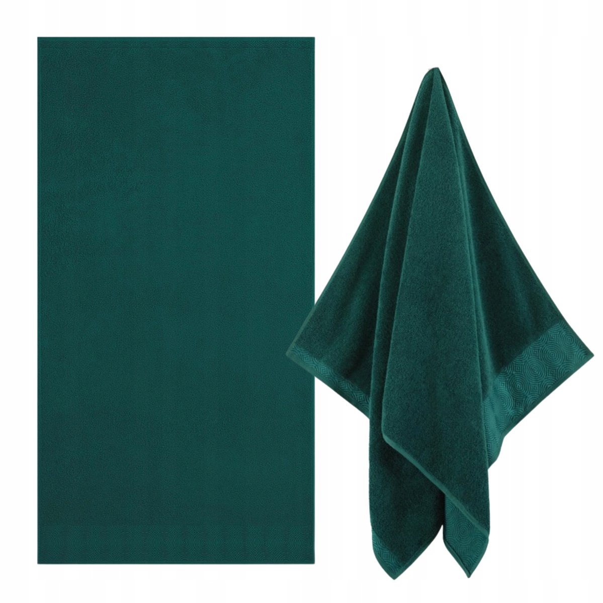 Zwoltex Elipse Handdoek Groen Katoen 30x50cm 420g/m²