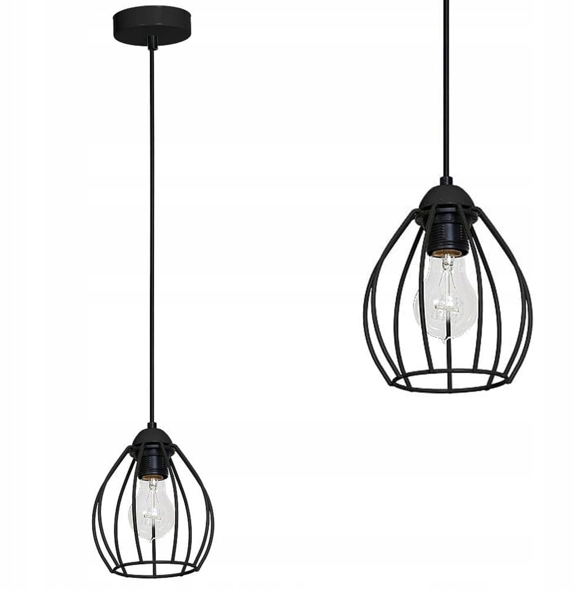 Milagro DON BLACK hanglamp E27 metaal zwart 1x60W