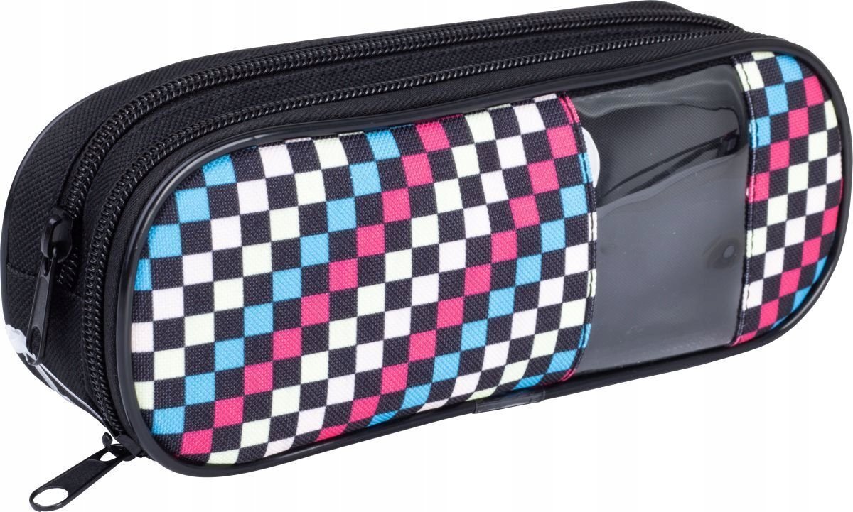 Happy Color Pennen etui met 2 vakken en venster - 21x6x7.5cm