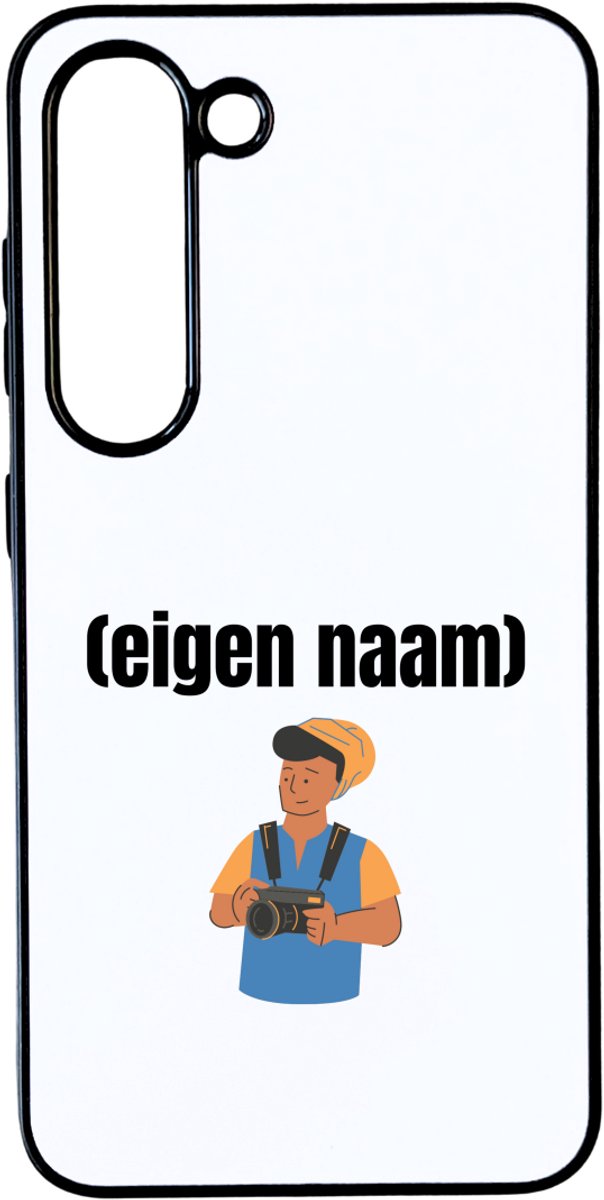 Hacebo® - fotograaf man met eigen naam telefoonhoesje - Fotograaf - fotografen - telefoonhoesjes - camera - verjaardag - cadeau - kado - hoesje geschikt voor Samsung Galaxy S23
