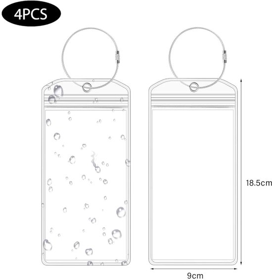 8 stuks cruise bagagelabelhouder, waterdichte doorzichtige PVC