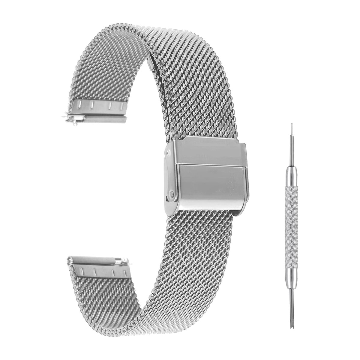 TRANKIELO® - Verstelbare Milanese Mesh Horlogeband - Roestvrij staal - 16mm 18mm 20mm - Quick Release