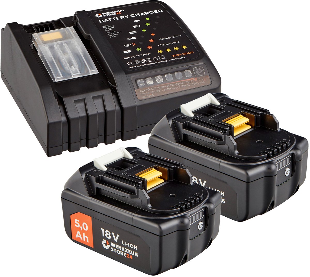 WS24 Accu Startset 18 V / 2x 5,0 Ah Accu + Snellader