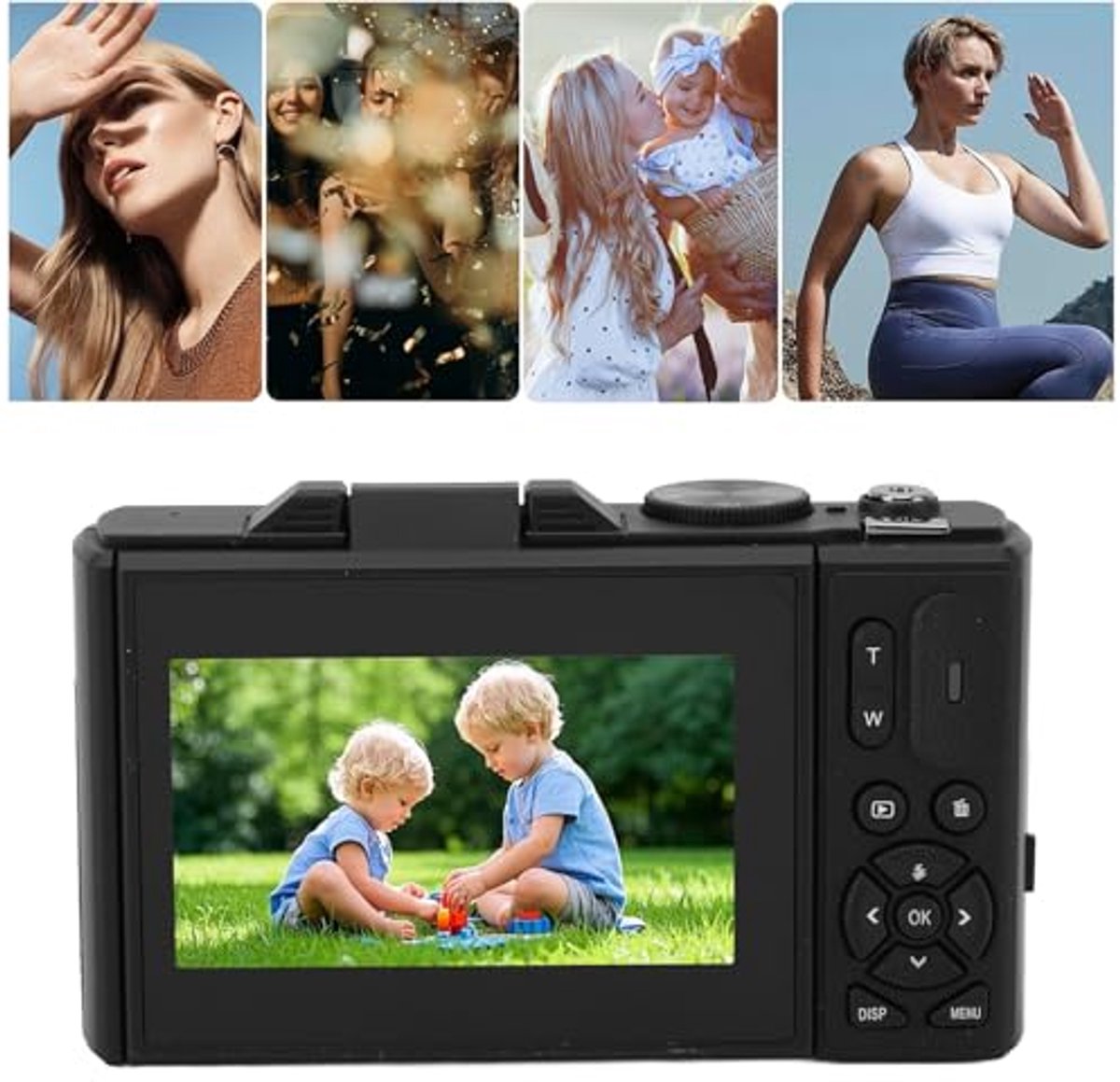 5K Digital Camera, 75MP Vlogging Camera, with 18x Zoom, 3 Inch Flip Screen, HD Compact Camera, for Travel Photography (BLACK) thumbnail 6