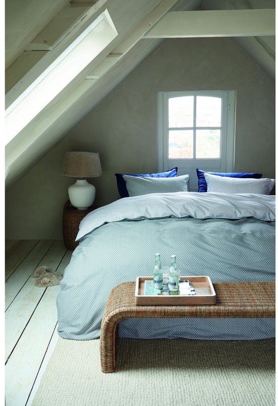Rivièra Maison Emery dekbedovertrek - Lits-Jumeaux - 240 x 200/220 cm - Blauwgrijs van Merkloos — afbeelding 4