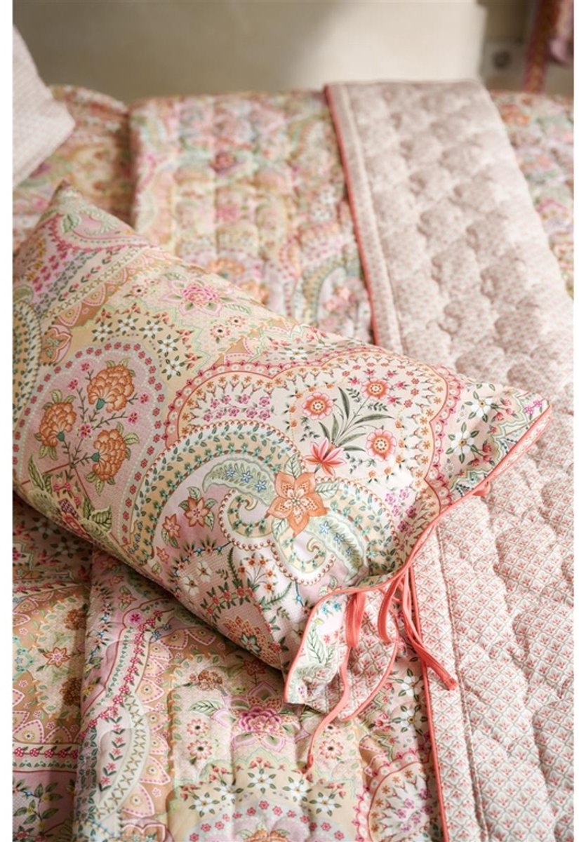 Pip Studio Jabali Flower Bedsprei - 270x260 cm - Koraalrood