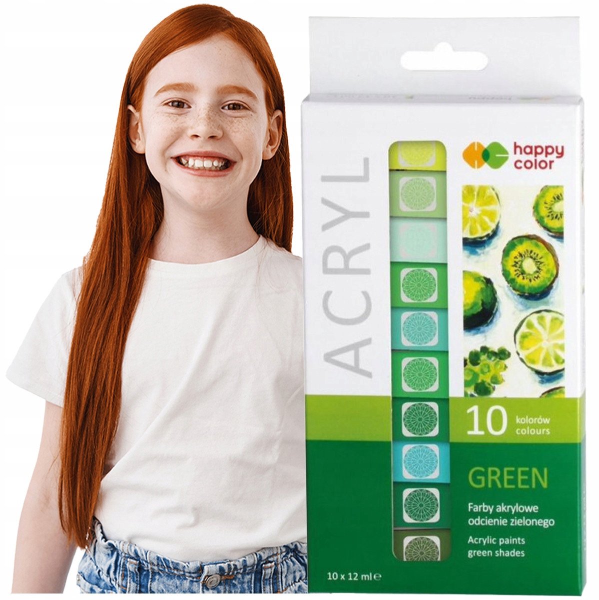 Happy Color Acrylverf Groene Tinten 10x12ml - Ideaal voor kinderen